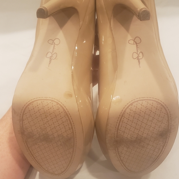 Jessica Simpson nude Heels stiletto platform pumps patent leather size 10 - Picture 7 of 11